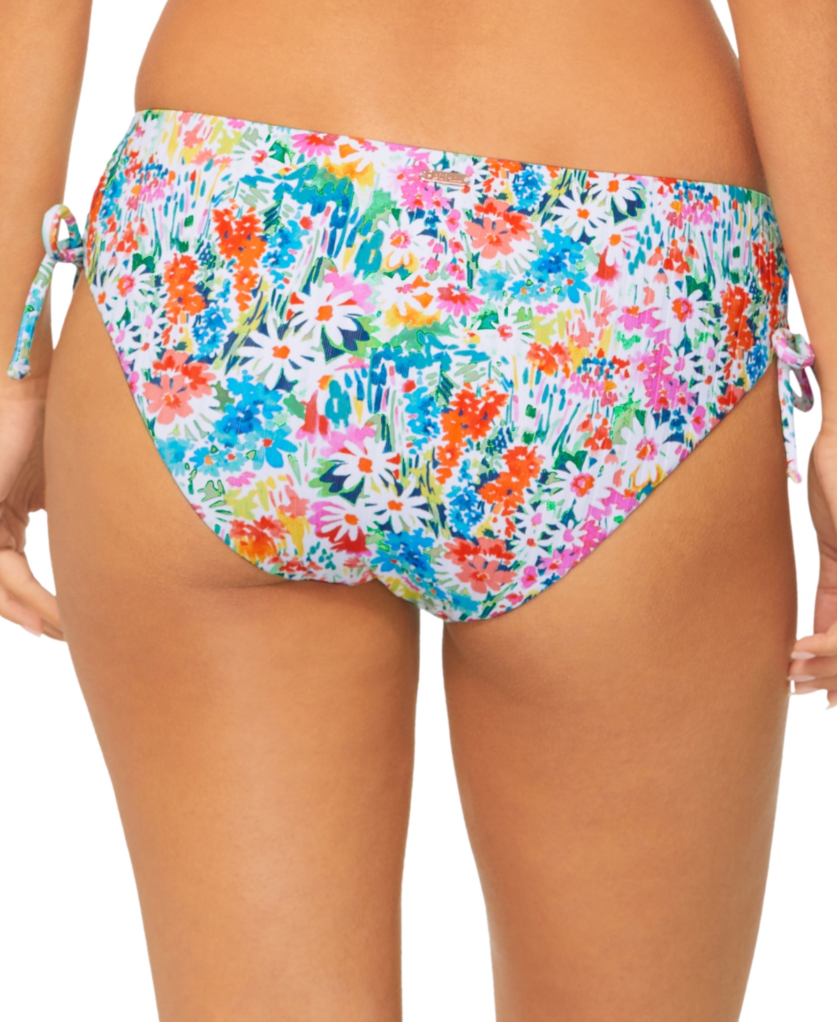 RAISINS JUNIORS' LUNA FLORAL-PRINT SIDE-TIE BIKINI BOTTOMS 