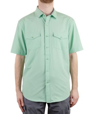 Vintage 1946 - Men's Hybrid Short Sleeve Seersucker Button-Front Shirt