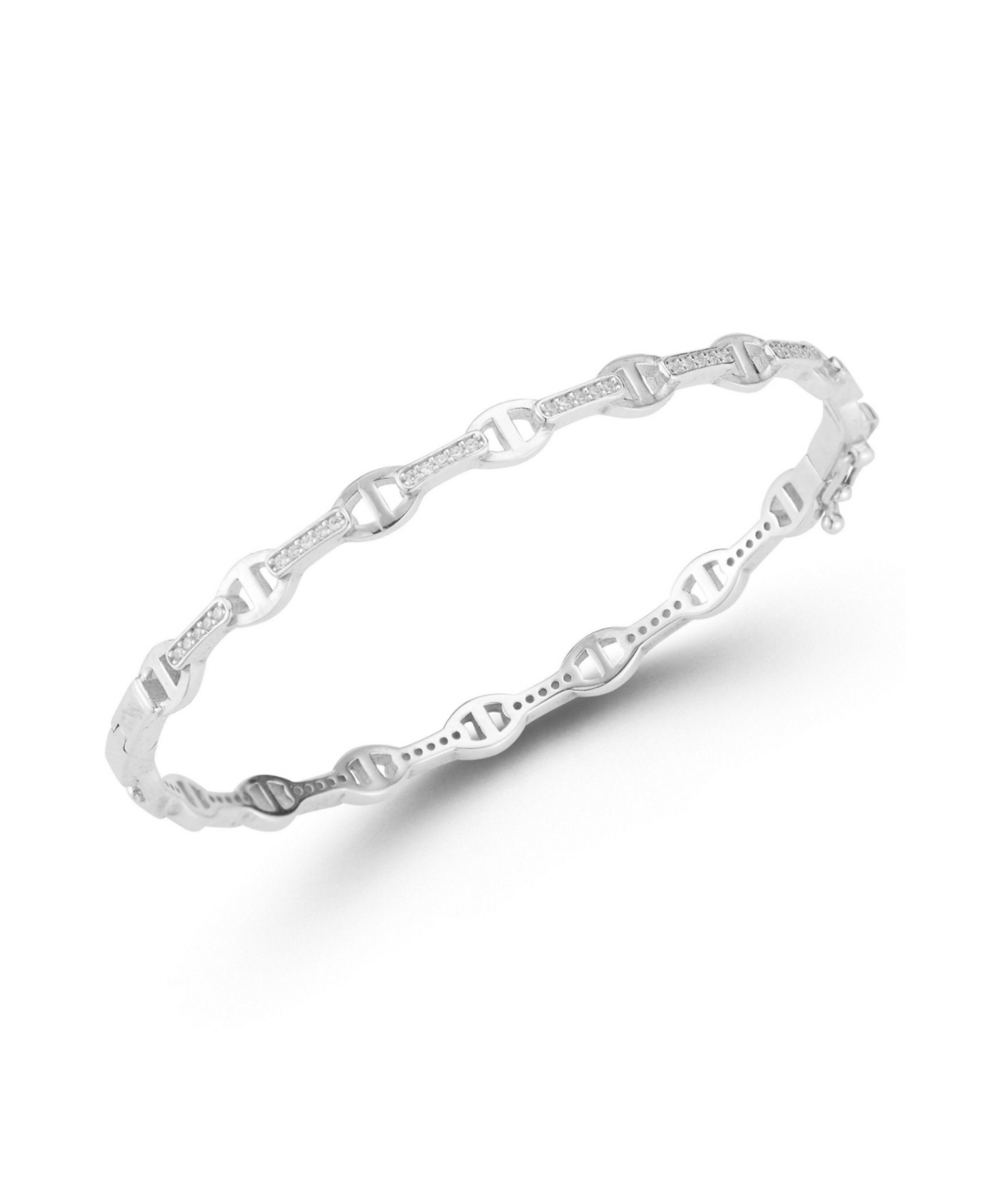 Sterling Silver Mariner Link Bangle Bracelet - Silver
