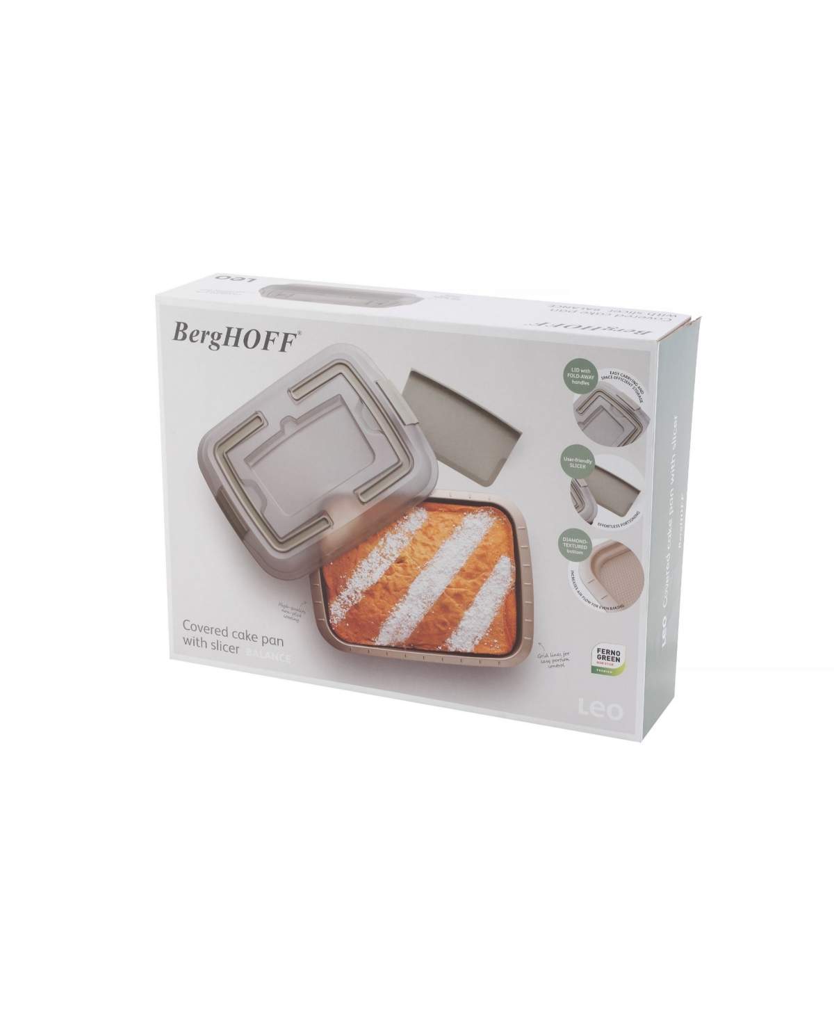 Berghoff Balance Nonstick Carbon Steel 15" Covered Cake Pan Set In Green