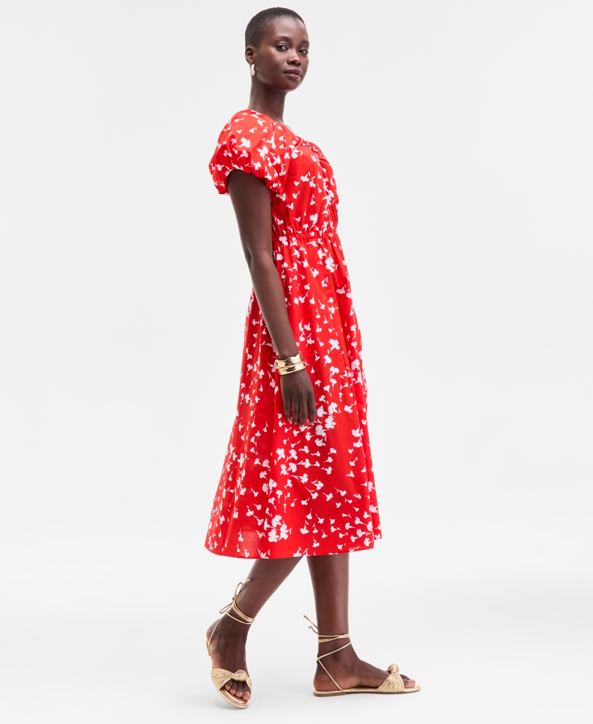 On 34th Women's Puff-sleeve Midi Dress, Exclusively At Macy's