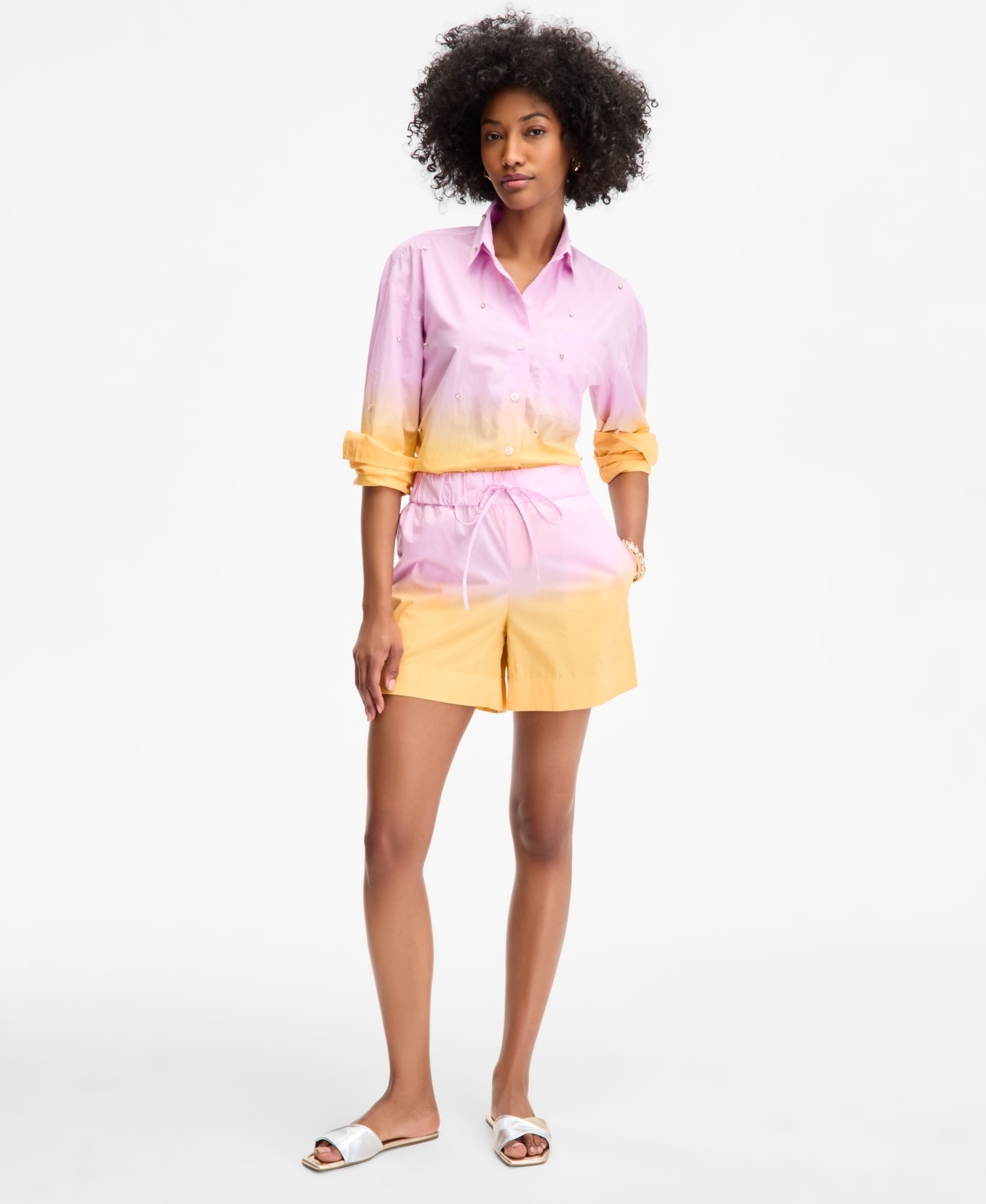 ON 34TH WOMEN'S OMBRE DRAWSTRING SHORTS, EXCLUSIVELY AT MACY'S 