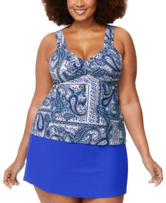 Trendy Plus Size Rimini Tankini Top Bravo Swim Skirt