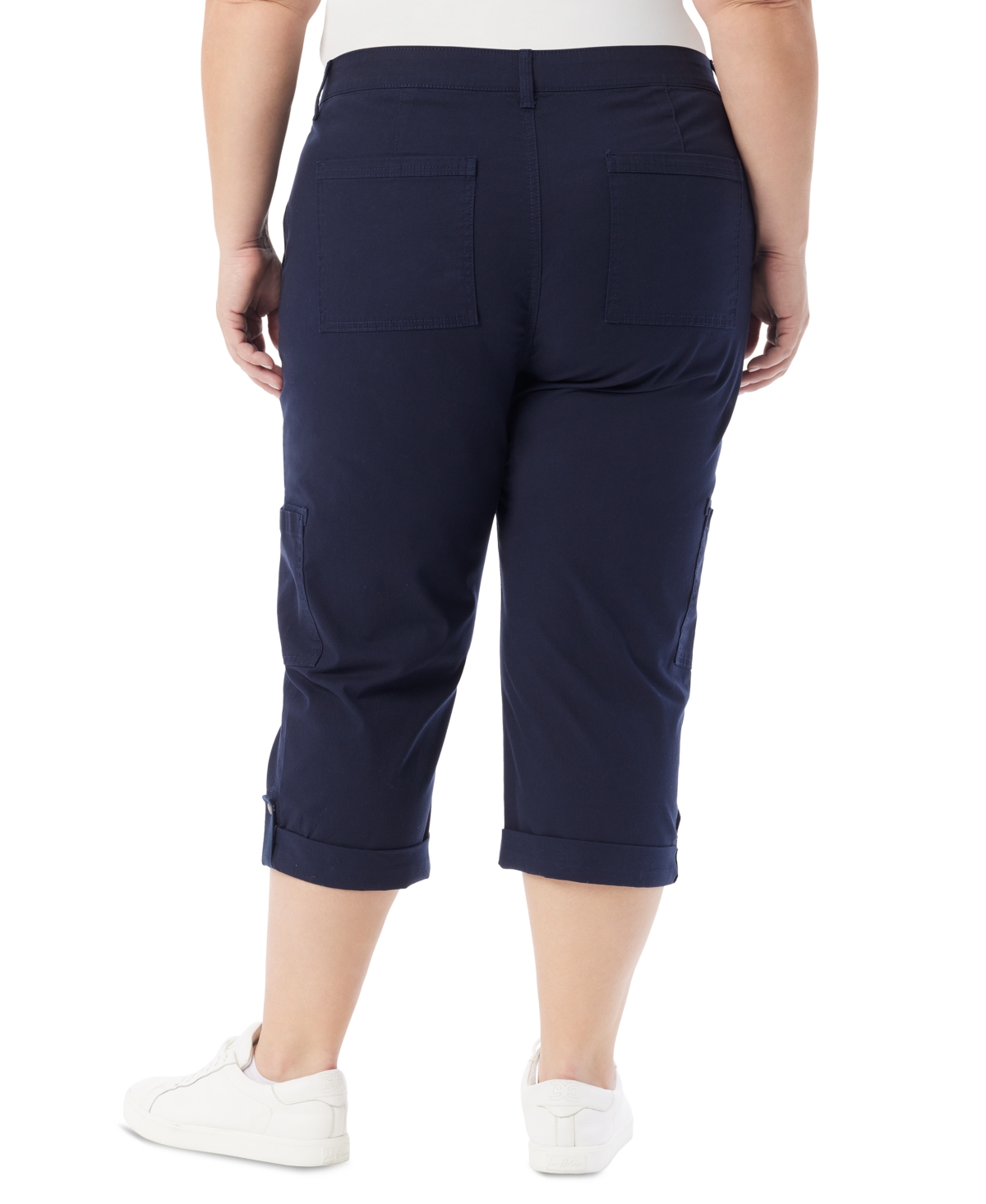 Gloria Vanderbilt Plus Size Cargo Capri Pants In Midnight Affair