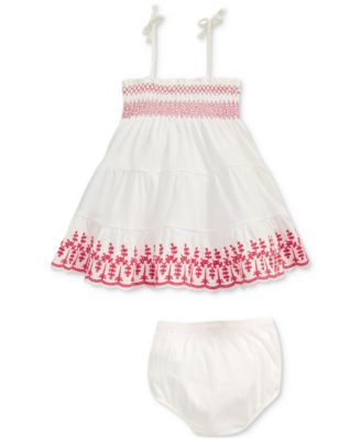 Baby Girls Smocked Eyelet Dress