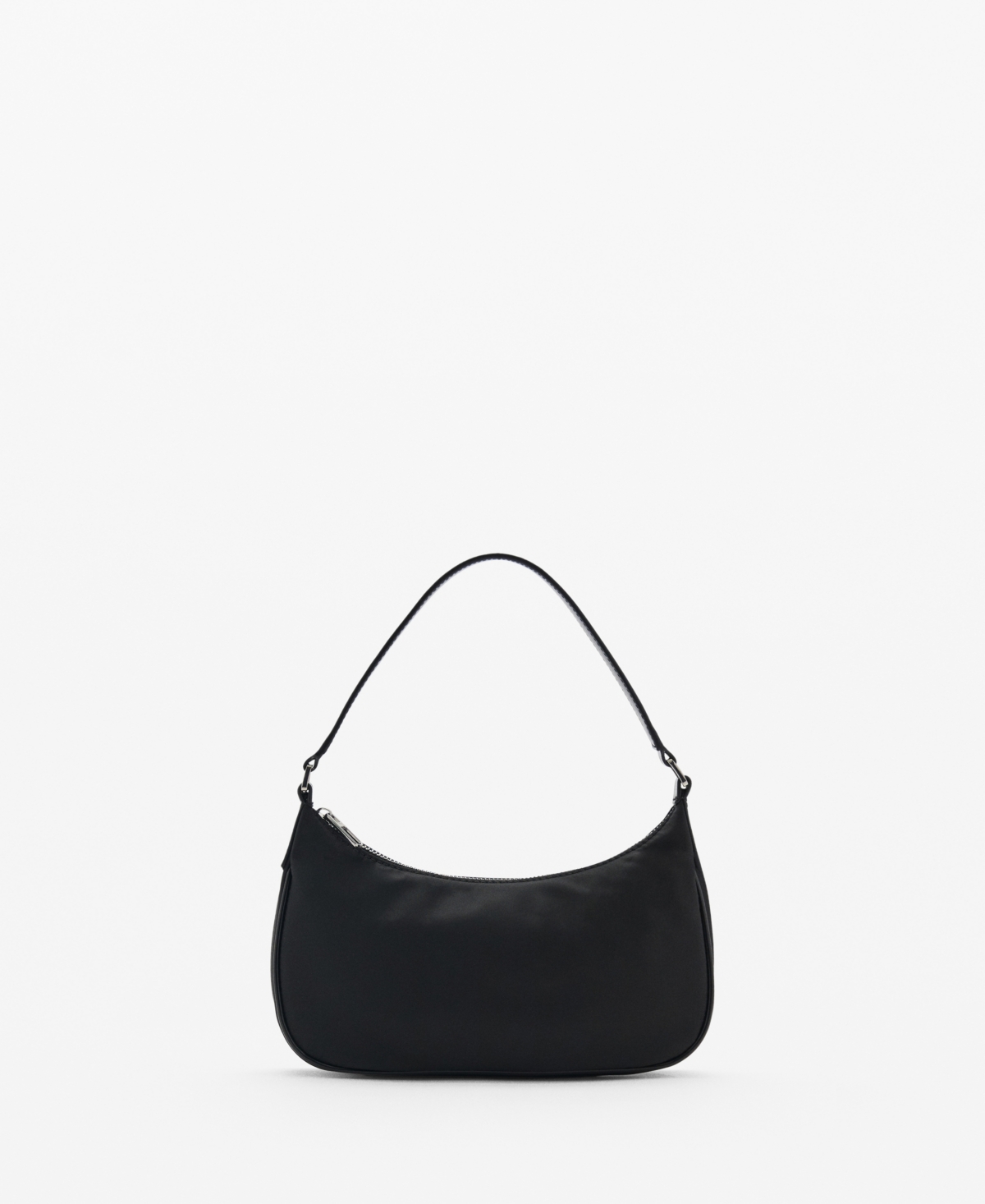 Women's Nylon Shoulder Bag - Black