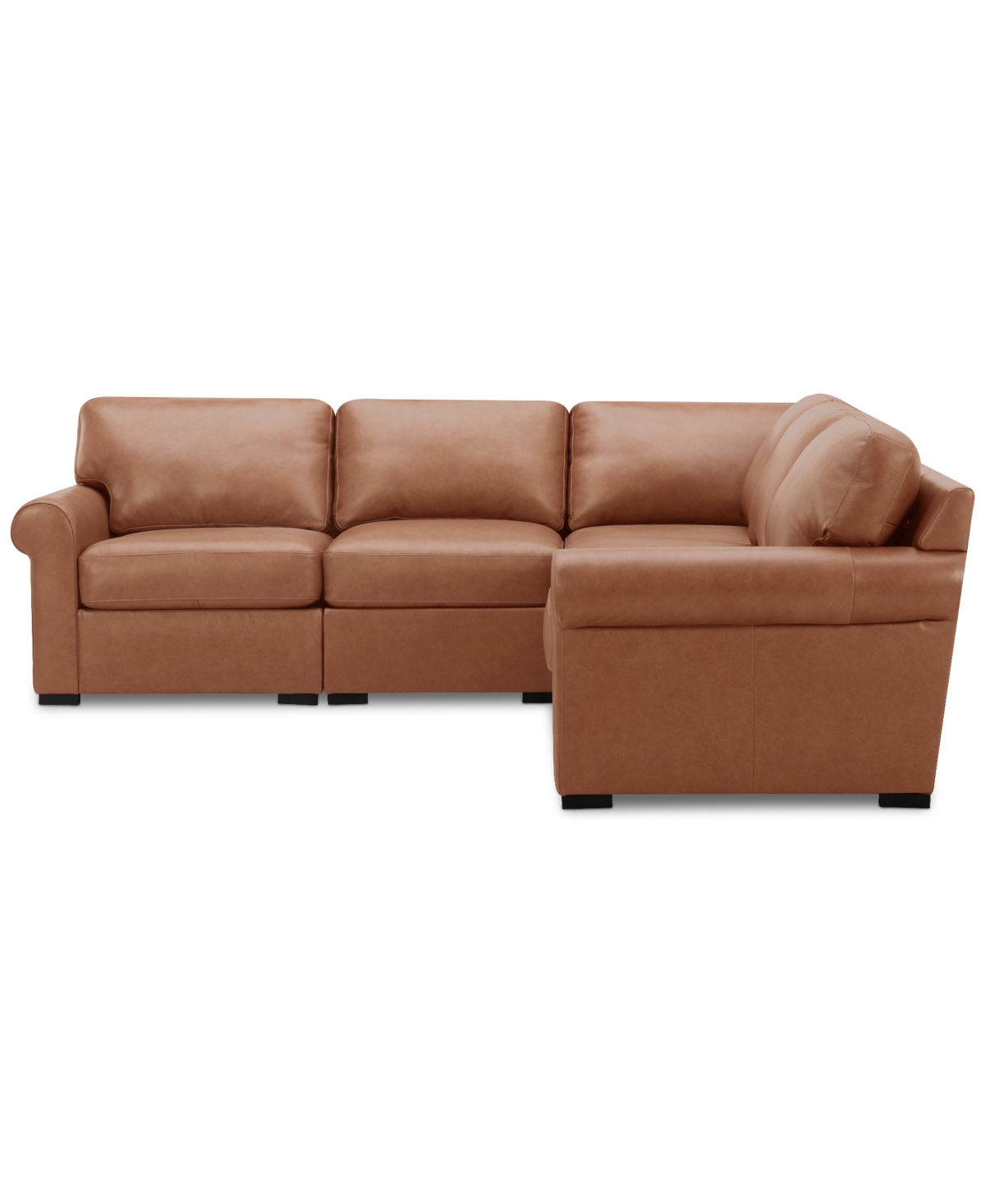 Macy's Radley Roll Arm 145" 6-pc. Leather Wedge Corner Chaise Sectional, Exclusively At