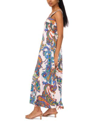 MSK Women's Square-Neck Empire-Waist Maxi Dress - Macy's