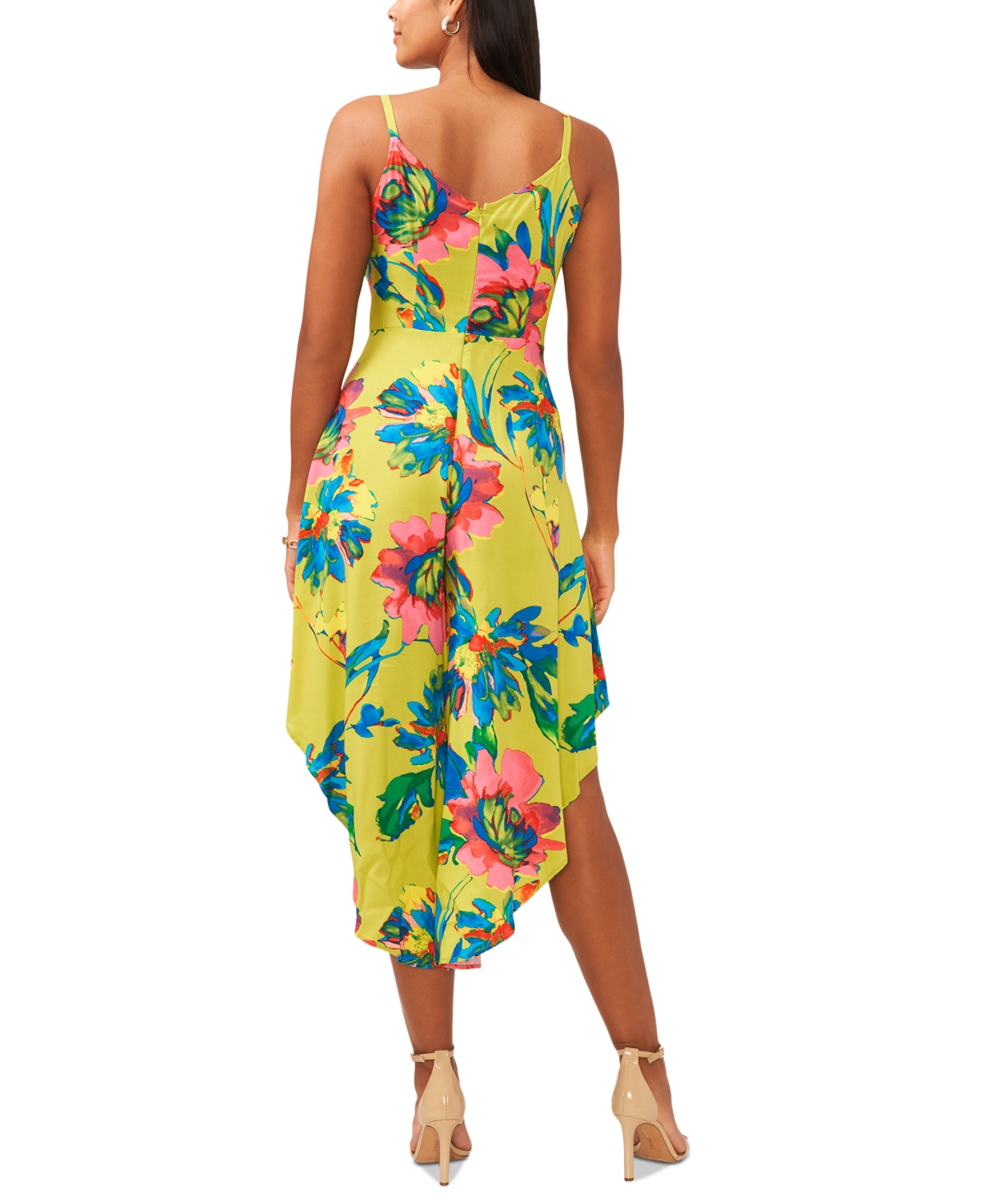MSK PRINTED TIE-FRONT JUMPSUIT 