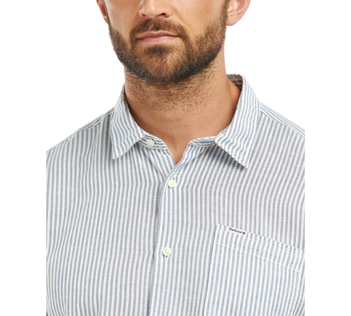 BARBOUR MEN'S DEERPARK SHORT SLEEVE STRIPED BUTTON-FRONT SHIRT 