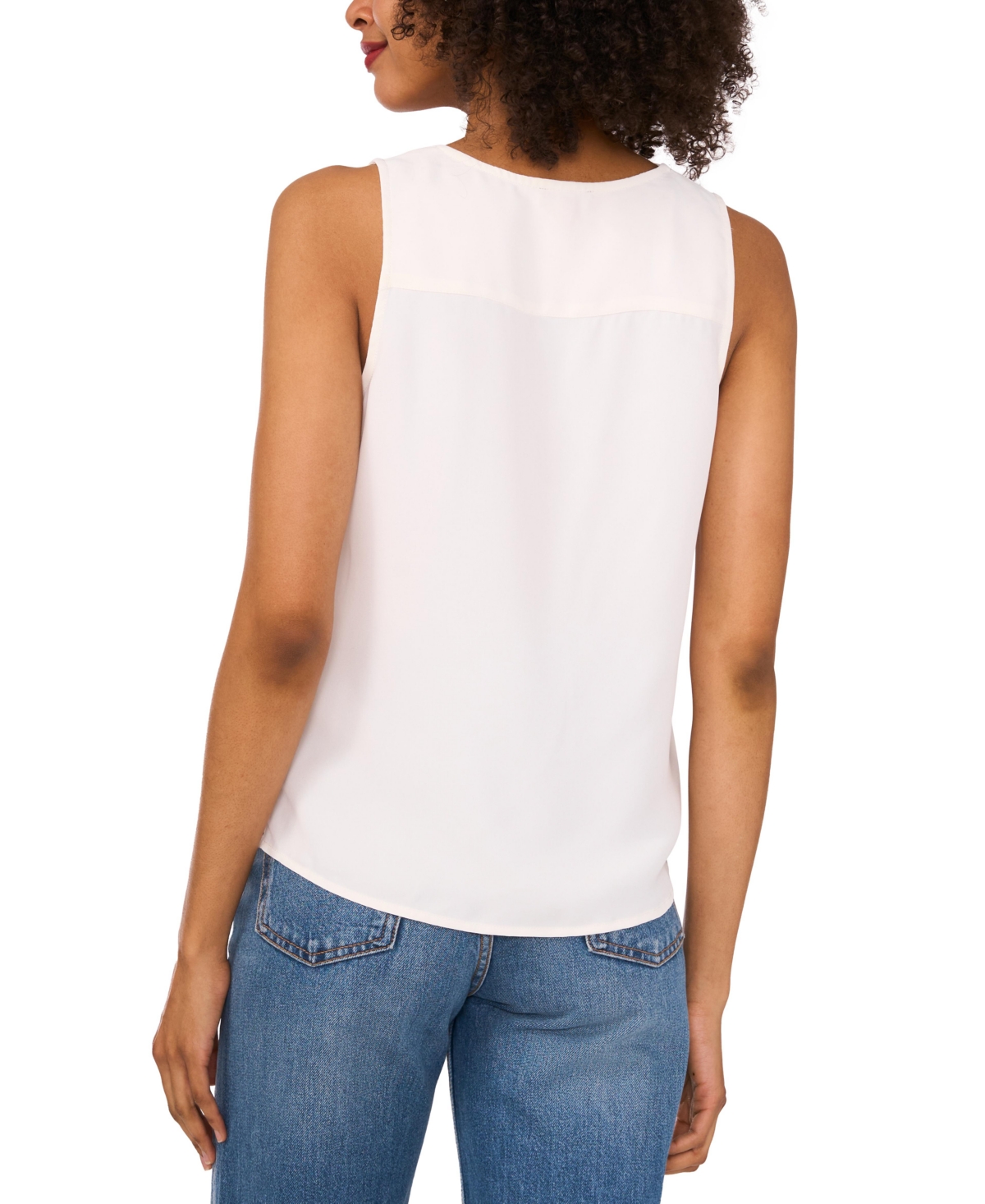 VINCE CAMUTO WOMEN'S V-NECK CROSSOVER SLEEVELESS TOP 