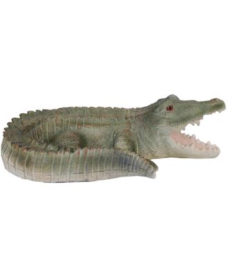 Chloe the Crabby Crocodile Realistic Polystone Garden Statue Decor for Indoor or Outdoor Use - 18"