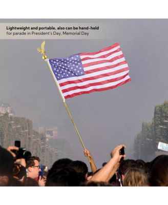 6Ft Indoor Flag Pole Kit Eagle Topper Aluminum Gold Pole with Base 3x5Ft US Flag for Office School City Hall