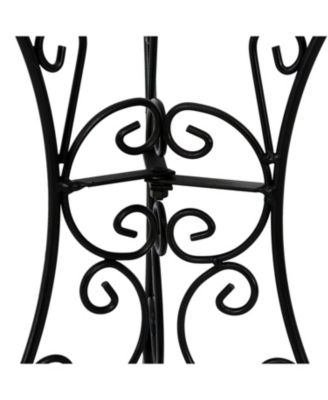 Indoor/Outdoor Decorative Steel Scroll Gazing Ball Stand for 10" or 12" Outdoor Garden Gazing Globes - 11" H