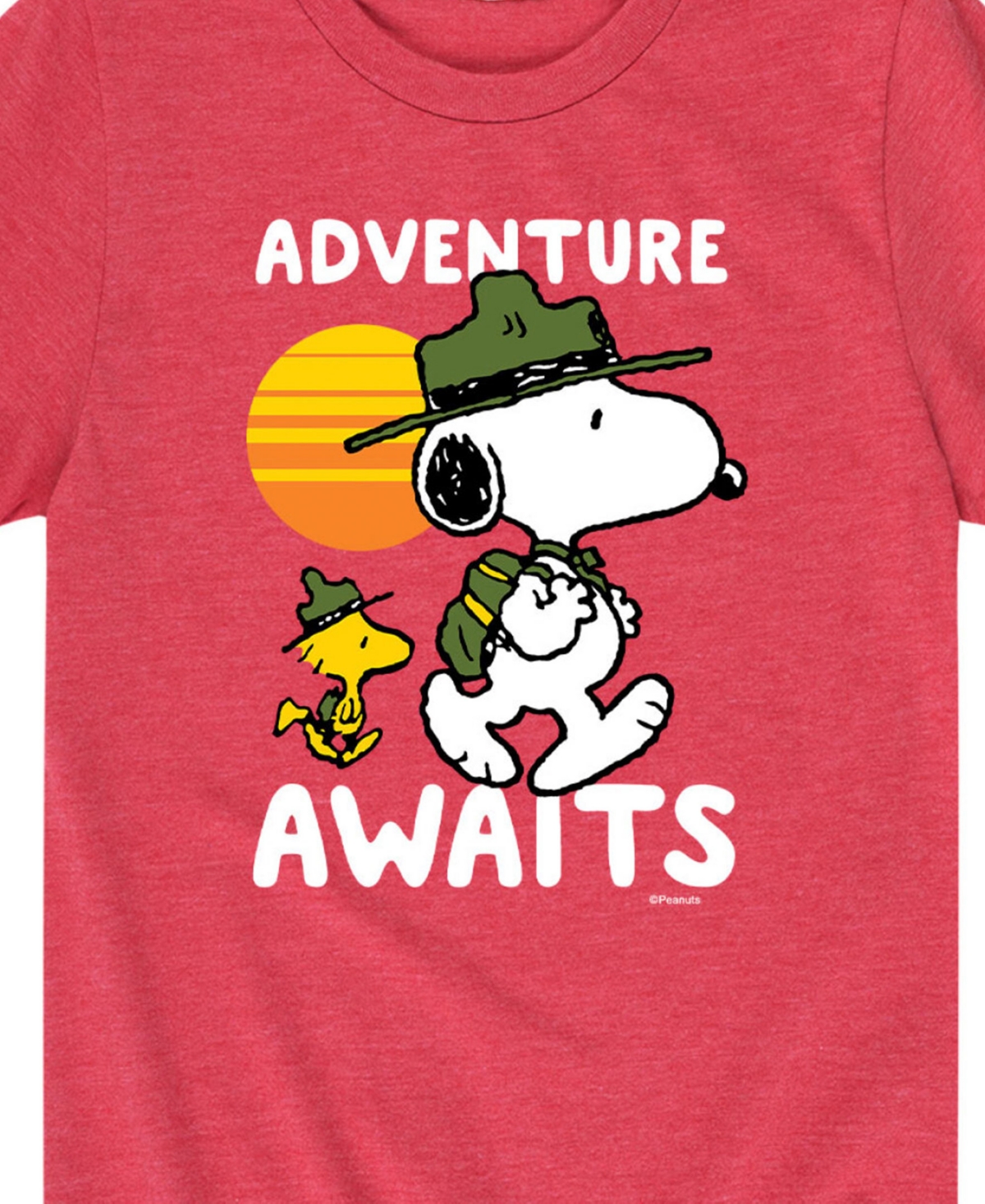 Hybrid Big Boys Peanuts Adventure Awaits Graphic T-shirt In Red