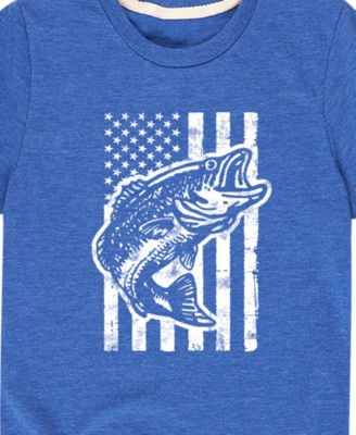 Big Boys Americana Flag Fish Graphic T-Shirt