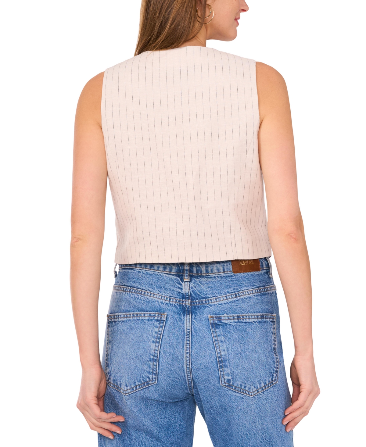 VINCE CAMUTO WOMEN'S PINSTRIPED V-NECK VEST 