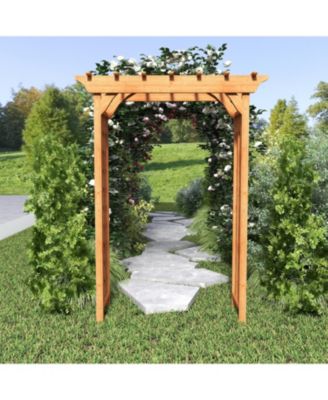 Streamdale Wooden Arbor, Wedding Arch for Ceremony, Wood Trellis for Plant Climbing, Christmas Decor Pergola for Garden Backyard
