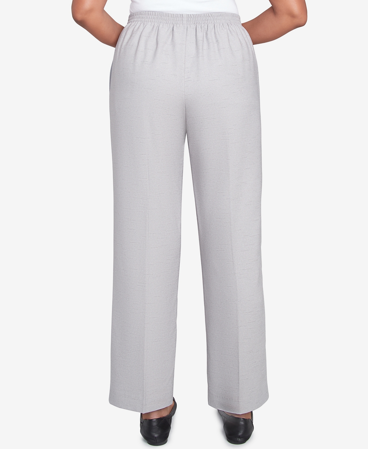 Alfred Dunner Petite Estate Of Mind Estate Pull-on Medium Length Pants In Dove Grey