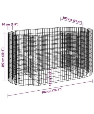 Gabion Raised Bed Silver Galvanized Iron Large Durable