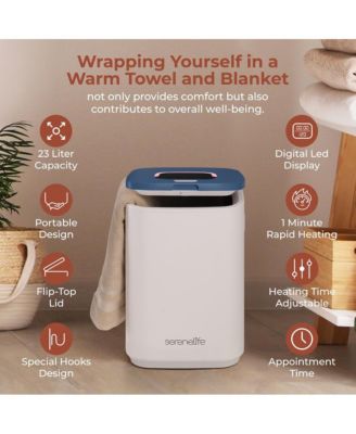 Towel Warmer Bucket, 23L, Adjustable Timer, Auto Shut-Off, Blue Snow