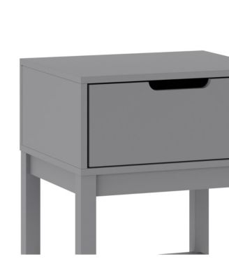 Samuel Kids Single-Drawer Night Stand With Solid Wood Frame, Side Table For Kids Bedroom With Open Shelf