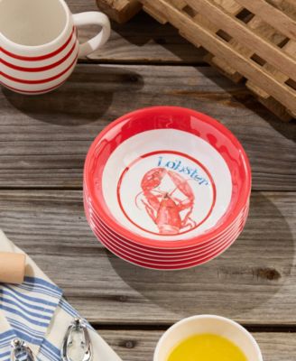 Beach House Lobster Melamine 6-Pc. All-Purpose Bowls, Service For 6