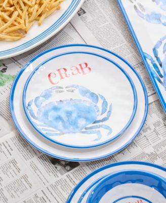 Beach House Crab Melamine 6-Pc. Salad Plates, Service For 6