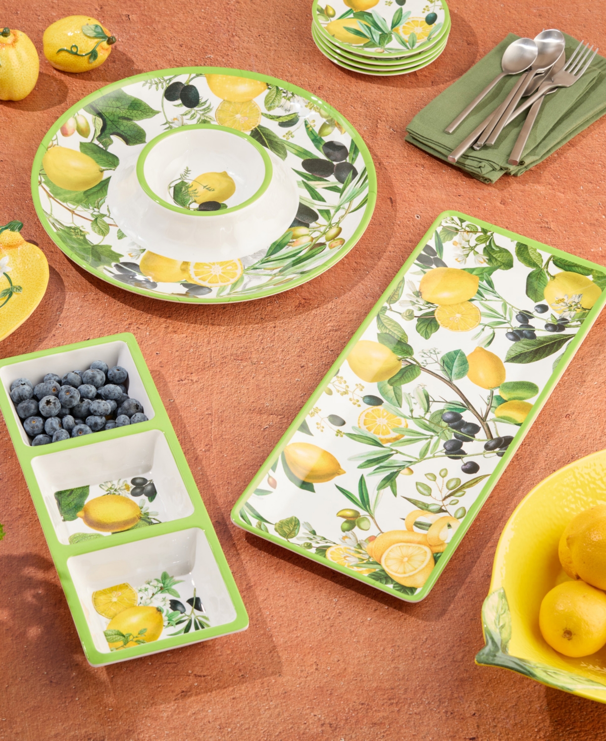 Certified International Limone Melamine 3 Pc. Hostess Set In No Color