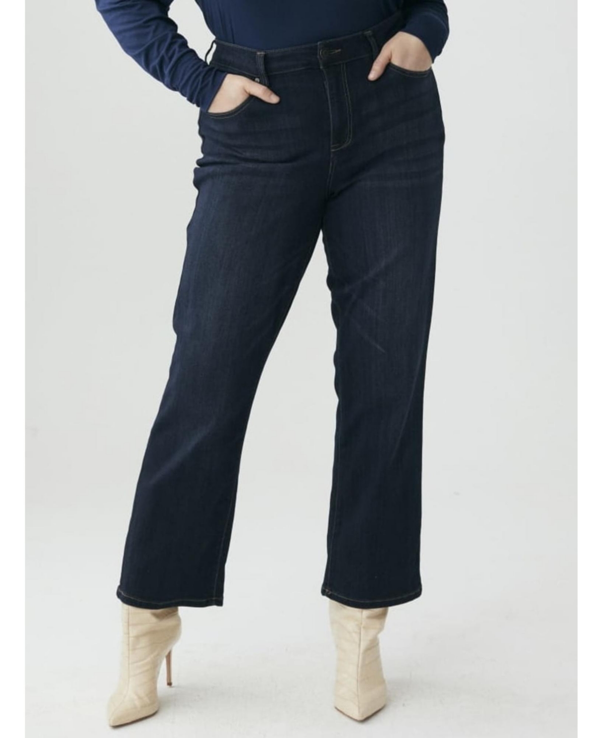 Plus Size Riverside Straight Leg Jean - Dark wash