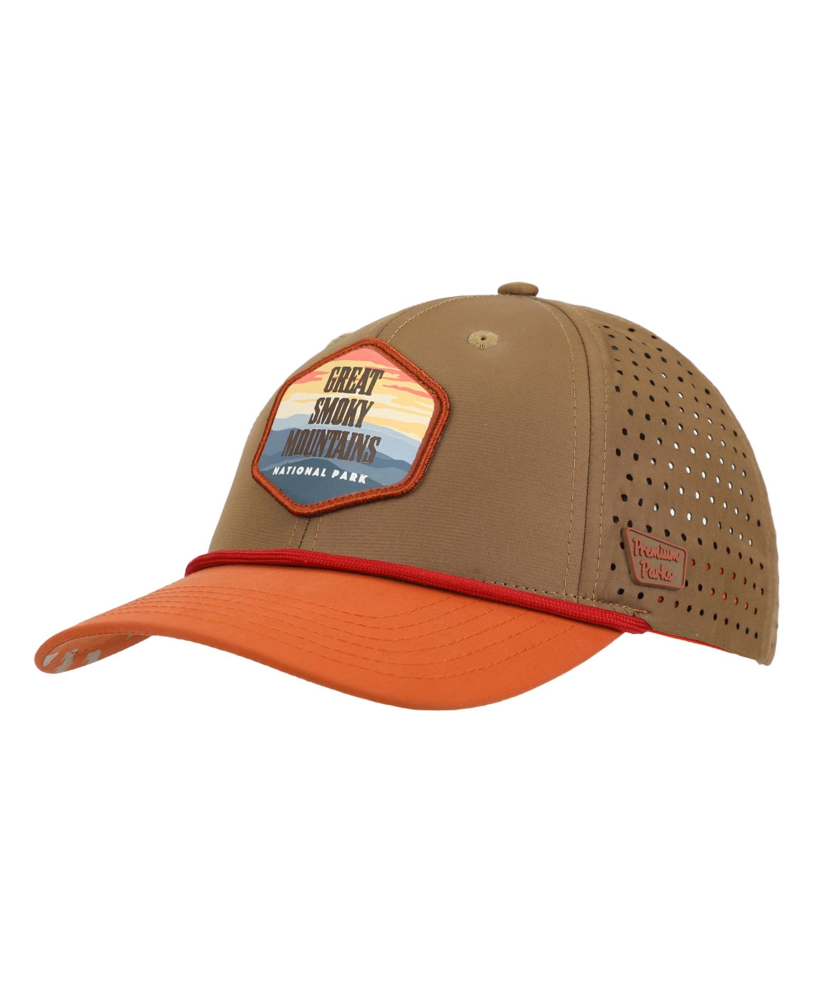 Men's Great Smoky Mountains National Park Rust and Tan 6-Panel Unstructured Hat - Great smoky mountains