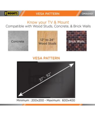 Full Motion TV Wall Mount for TVs 37" to 92" Up to 88 lbs