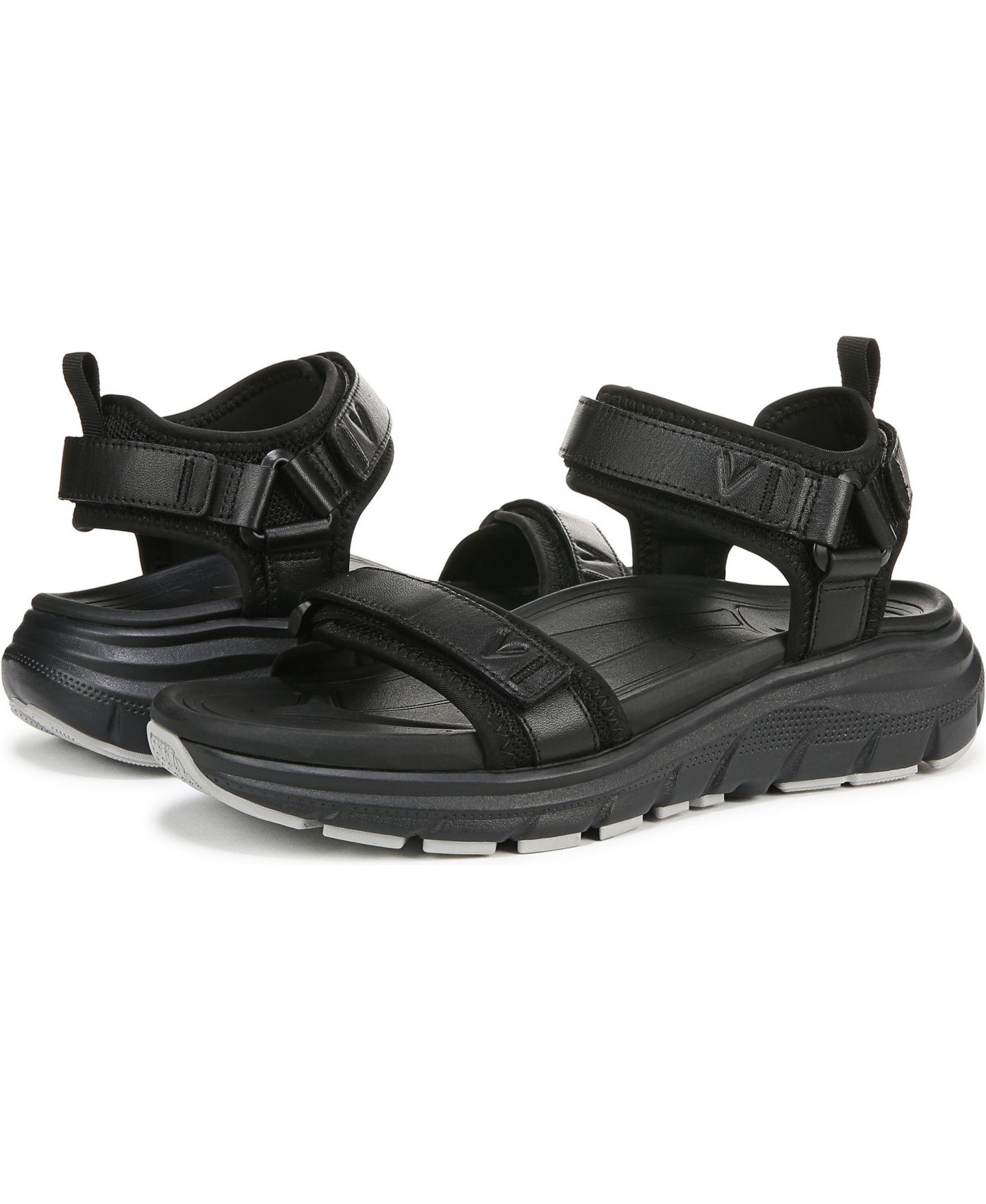Женские сандалии Vionic Walk Max Wanderer Walking, цвет: Чёрный кожаный — фото 3