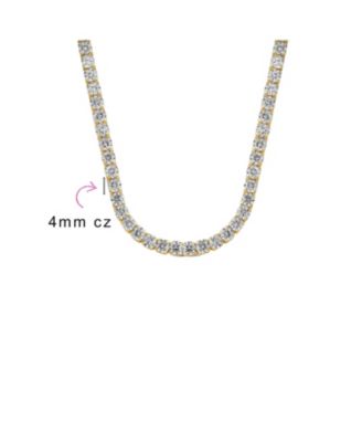Classic Collar Necklace with CZ Round Prong Set Plated