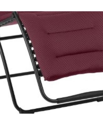 Steel Zero Gravity Chair with Red Cushion – Outdoor Recliner for Ultimate Comfort