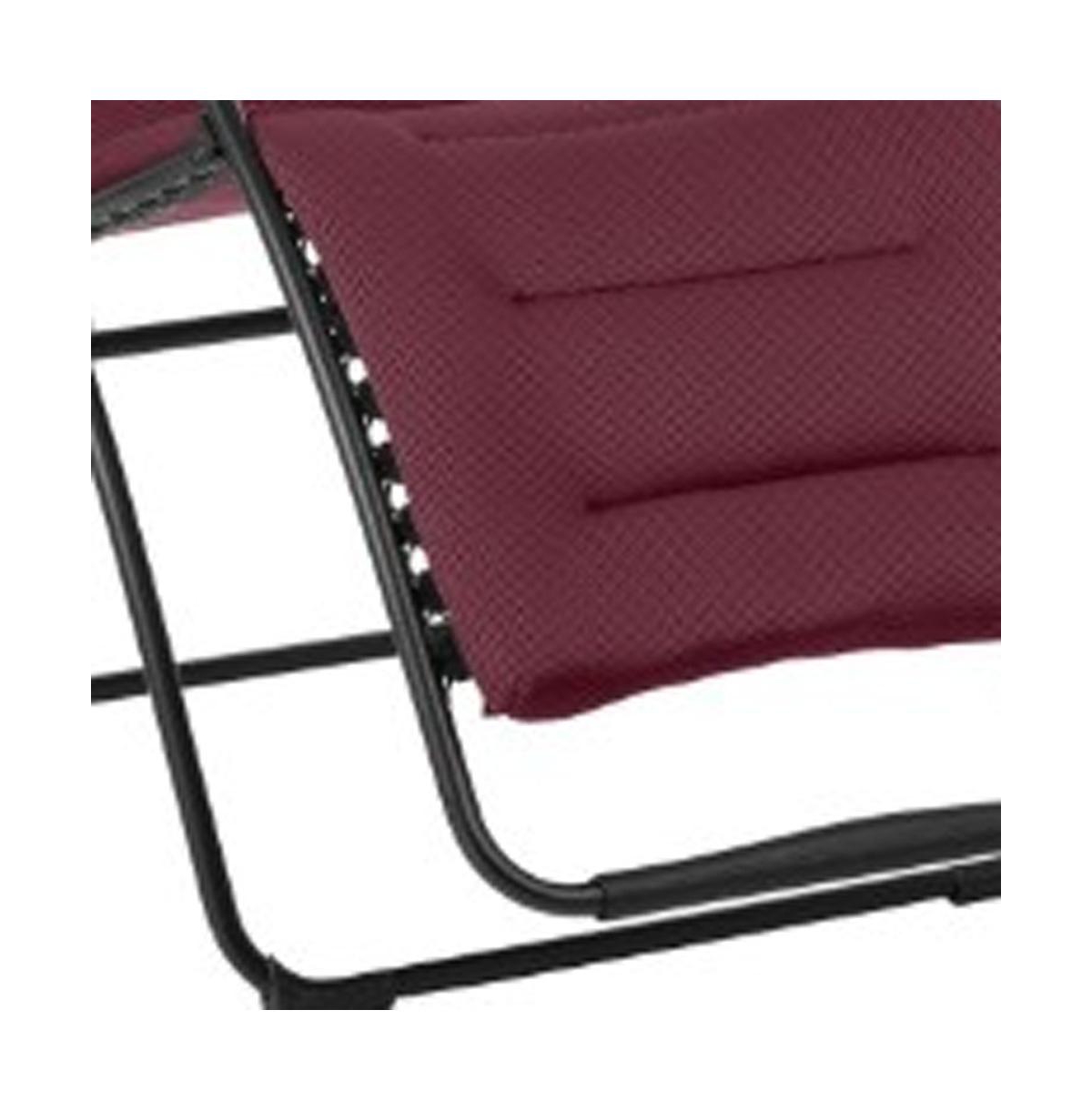 Steel Zero Gravity Chair with Red Cushion – Outdoor Recliner for Ultimate Comfort