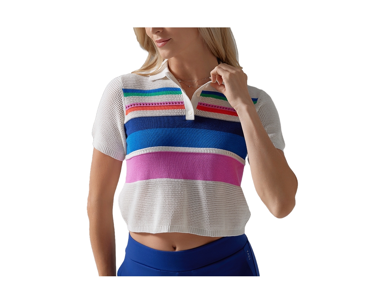 Women's Prep Polo Sweater - Thrive stripe