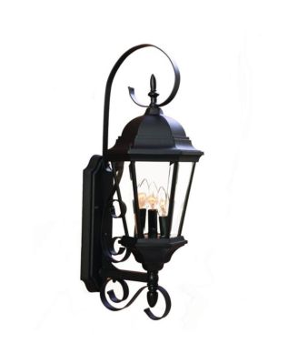 Three Light Dark Brown Swing Arm Lantern Wall Light