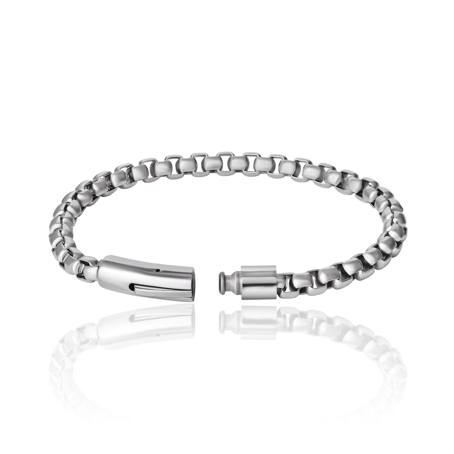 Men's Silver-Tone Box Chain Bracelet