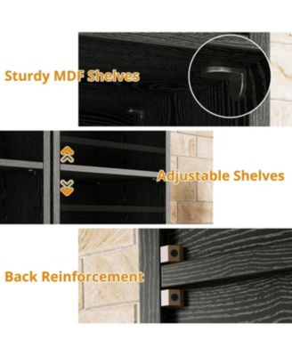 Tall Narrow Bookshelf 8 Tiers, Compact Corner Bookcase