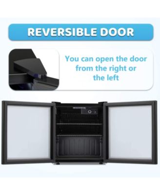 1.6 Cu.ft. 70-Can Beverage Refrigerator with Glass Door and Removable Shelves