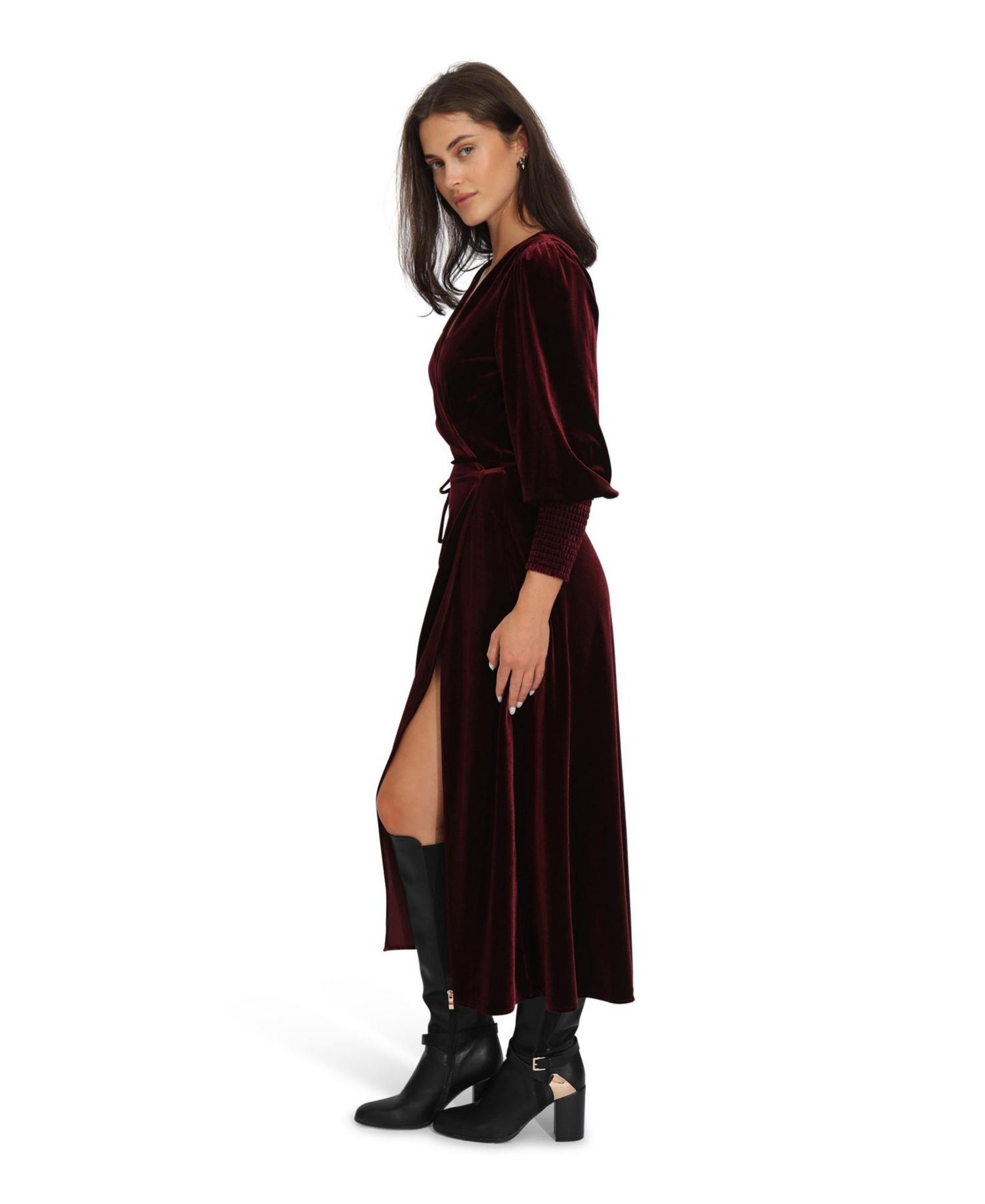 Women's Belle and Bloom Current Mood Velvet Wrap Dress