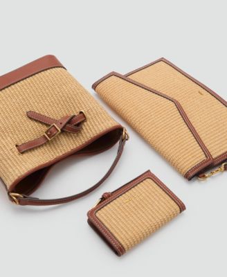 Women's Buckle Detail Canvas Bucket Bag