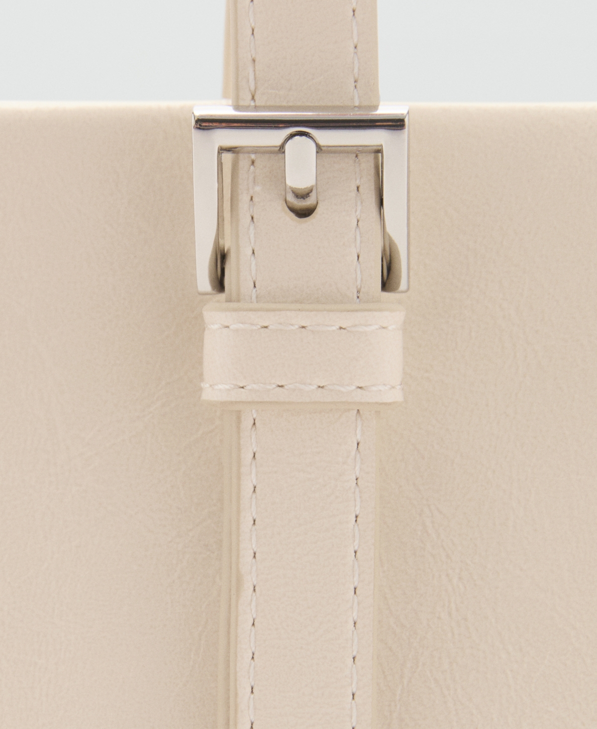 Mango Women's Buckles Shoulder Bag In Off White