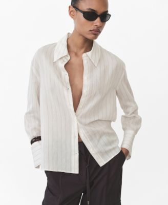 MANGO - Women's Stripe-Print Shirt