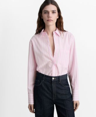 MANGO - Women's Striped Straight Shirt
