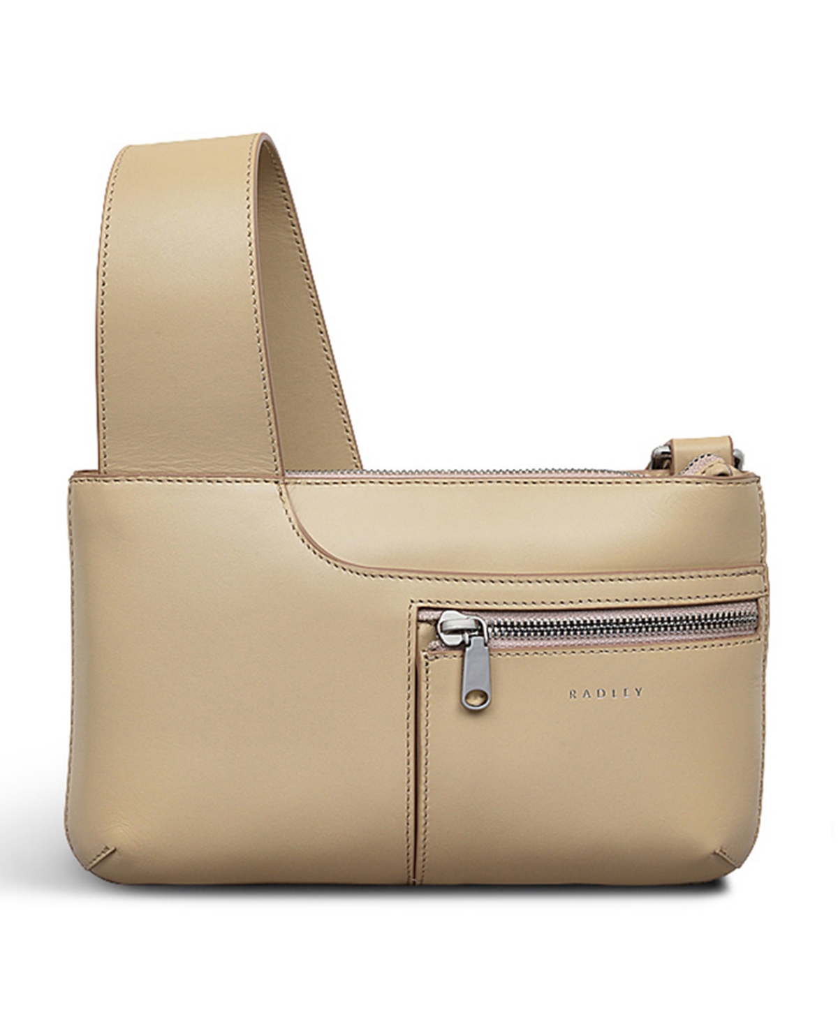 Pockets Mini Zip Top Crossbody Bag - Stone