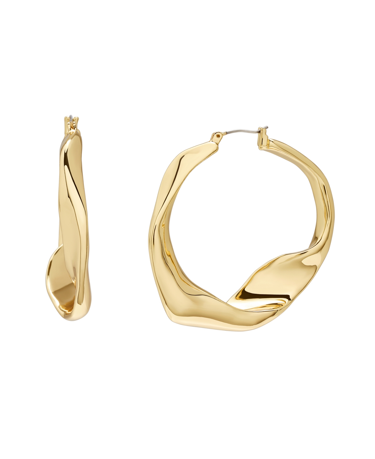 Sculpted Large Hoop Earrings - Silver
