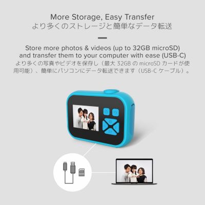 Camera 10 - Digital Mini Camera for Kids Ages 3-12, 1080P Video, 5MP Photos, Timer Mode, Fun Frames, Webcam, Tripod Adapter, Neck Lanyard & Memory Card (Blue)