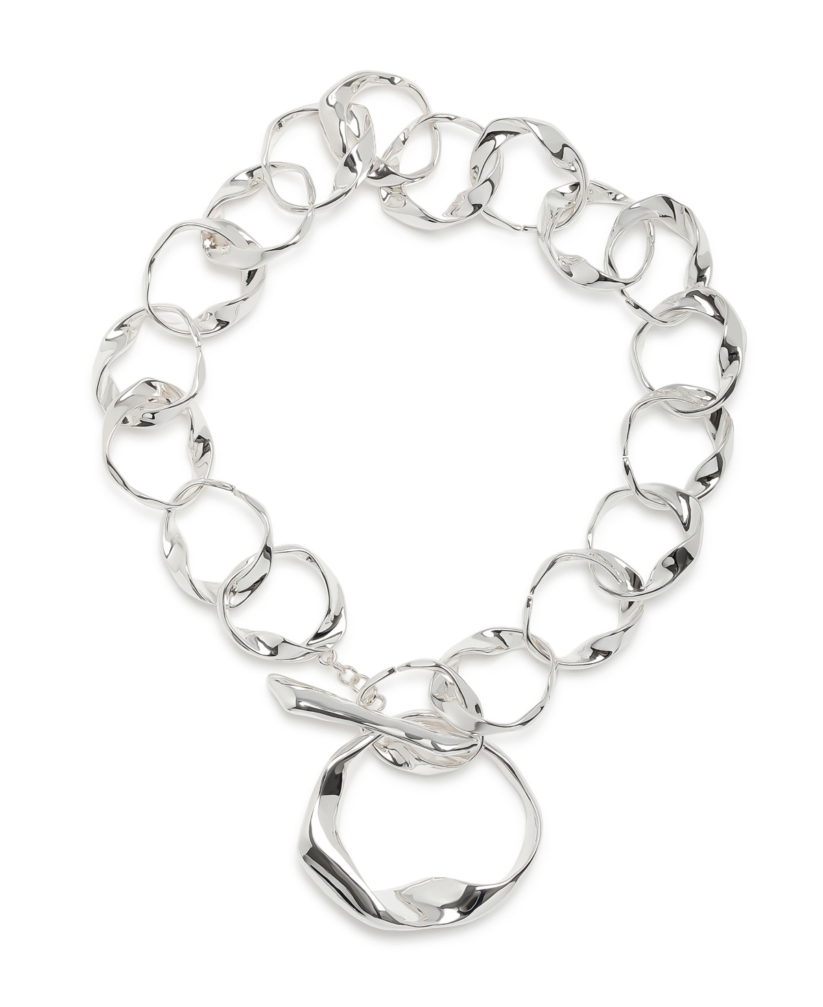 Sculpted Link Collar Necklace - Silver